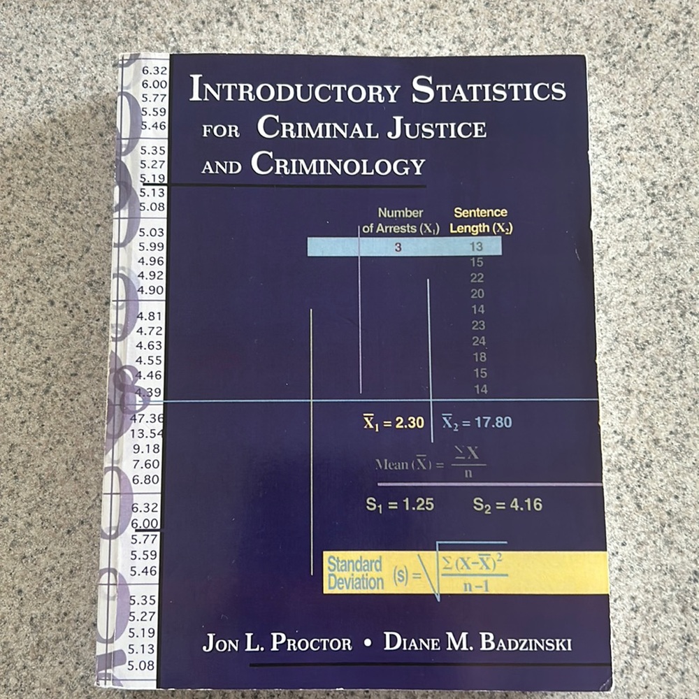 Criminal Justice.   Introductory Statistics for criminal justice and criminology